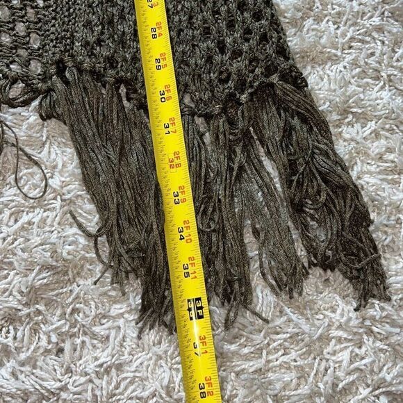 Vintage Polo Ralph Lauren Boho Fringe Linen Knit Cardigan Sweater Women’s Large - Picture 11 of 14